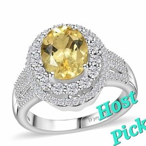 Rare Brazilian Sunfire Beryl and Moissanite 2.65 ctw Ring